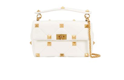 Roman Stud Large Shoulder Bag, front view